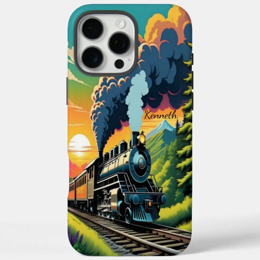 Zonsondergang van stoommachine Case-Mate iPhone case (Achterkant)
