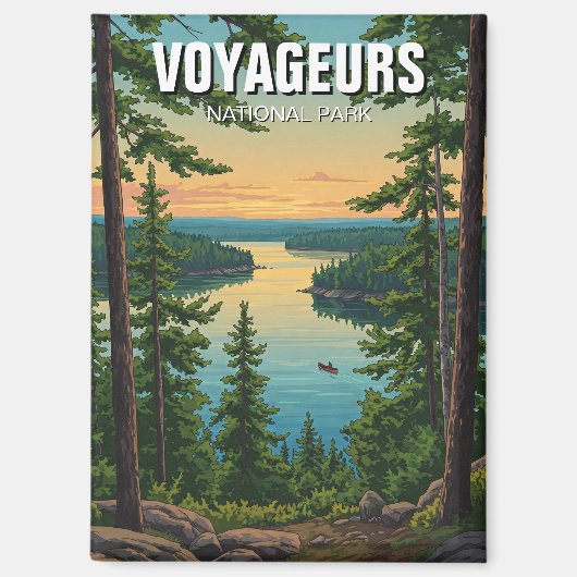 Zonsondergang van Voyageurs National Park Minnesot Magneet (Voorkant)