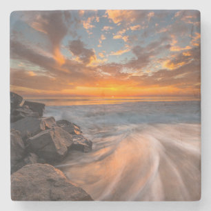 Zonsondergang vanaf Tamarach Beach Stenen Onderzetter