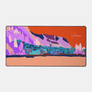 Zonsondergang Varenna Comomeer Italië Illustratie Bureaumat