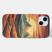  Zonsondergang vertoning Minimale Naam Case-Mate iPhone Case (Achterkant (horizontaal))