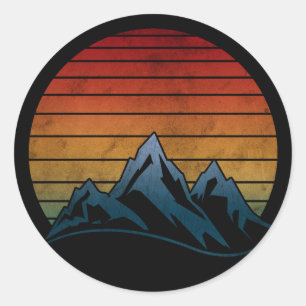 ZONSONDERGANG VINTAGE BERG RONDE STICKER