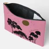 Zonsondergang vogels boom silhouetten aangepaste n etui (Open)