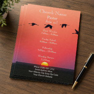 Zonsondergang Vogels Kerk Flyer, Doe mee met onze Flyer