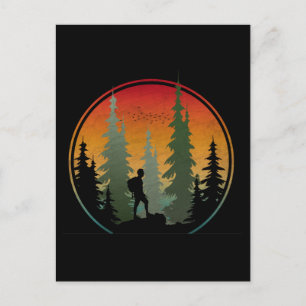 Zonsondergang Wandelen Natuur Bos Briefkaart