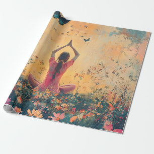 Zonsondergang Weide Meditatie met Vlinders (1) Cadeaupapier