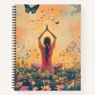 Zonsondergang Weide Meditatie met Vlinders (1) Notitieboek