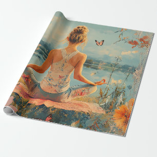 Zonsondergang Weide Meditatie met Vlinders (2) Cadeaupapier