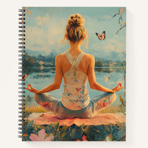 Zonsondergang Weide Meditatie met Vlinders (2) Notitieboek