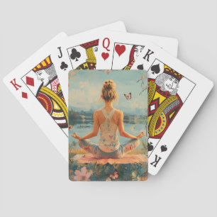 Zonsondergang Weide Meditatie met Vlinders (2) Pokerkaarten