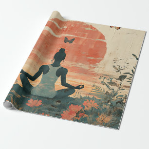 Zonsondergang Weide Meditatie met Vlinders (5) Cadeaupapier