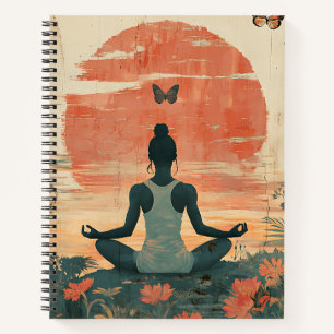 Zonsondergang Weide Meditatie met Vlinders (5) Notitieboek