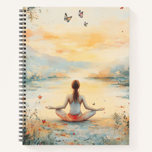 Zonsondergang Weide Meditatie met Vlinders (6) Notitieboek