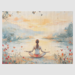 Zonsondergang Weide Meditatie met Vlinders (6) Tissuepapier