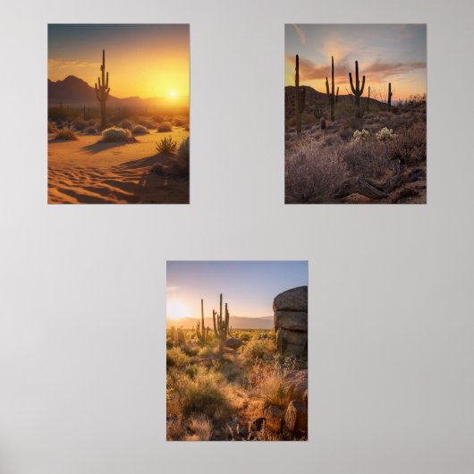 Zonsondergang woestijnlandschappen. Arizona Muurkunst Sets (Voorkant)