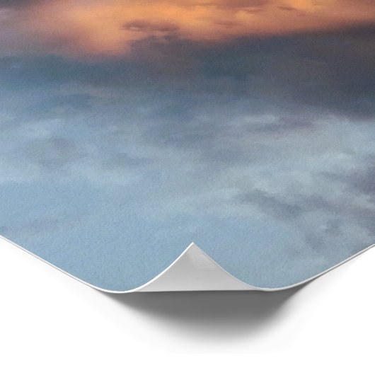 Zonsondergang wolk in een blauwe lucht poster (Hoek)