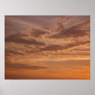 Zonsondergang Wolken II Pastel Abstracte Natuur Poster