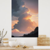 zonsondergang-wolkenlandschap poster (Keuken)