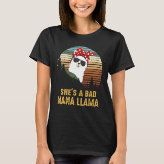 zonsondergang Ze is een slechte Nana Llama Moeder T-shirt
