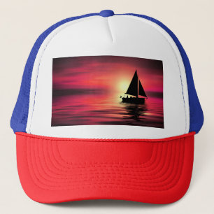 Zonsondergang, Zee, Zeilboot Trucker Pet