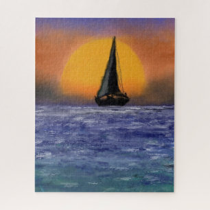 Zonsondergang Zeilboot Puzzel