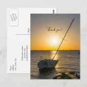 Zonsondergang Zeilboot Scheepswrak Golfbries Dank  Briefkaart (Voorkant / Achterkant)