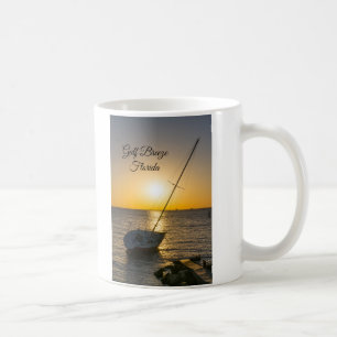 Zonsondergang Zeilboot Scheepswrak Gulf Breeze FL Koffiemok