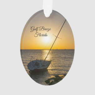 Zonsondergang Zeilboot Scheepswrak Gulf Breeze FL Ornament