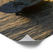 Zonsondergang Zeilboot Scheepswrak Gulf Breeze FL Poster (Hoek)