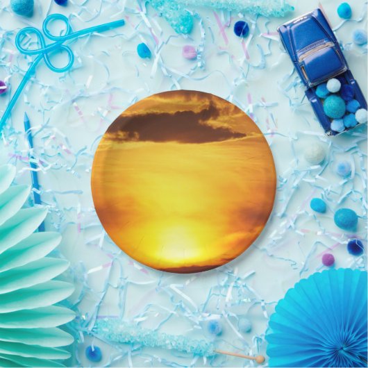 zonsondergang, zon, lucht, landschap, zonsopgang, papieren bordje (Feest)