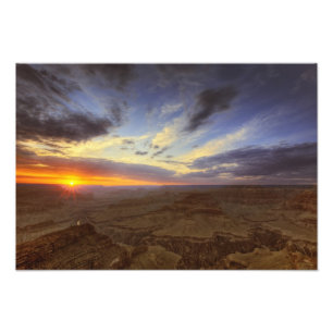 Zonsondergang, zuidelijke rand van de Grand Canyon Foto Afdruk