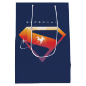 Zonsondergang Zweef Superman Schild Medium Cadeauzakje (Achterkant)