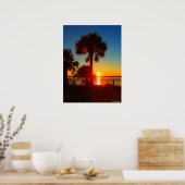 Zonsondergangen en palmbomen poster (Keuken)