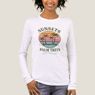 Zonsondergangen & Palmboom | Zomerstrand T-shirt