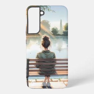 Zonsondergangreflecties Merenlandschap Samsung Galaxy Hoesje