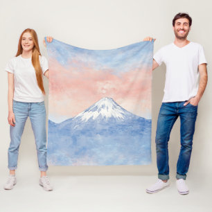Zonsondergangs Pieken – Gouden Bergdroomlandschap Fleece Deken