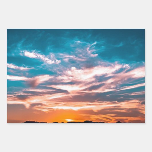 Zonsondergangs wolken inpakpapier vel (Voorkant)