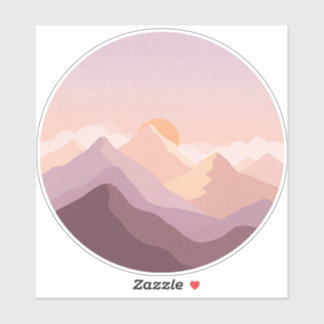 Zonsondergangsbergen Sticker