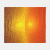 Zonsondergangsreflectie Fleece Deken (Voorkant (Horizontaal))
