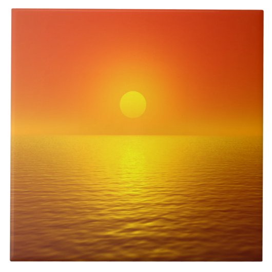 Zonsondergangsreflectie Tegeltje (Voorkant)