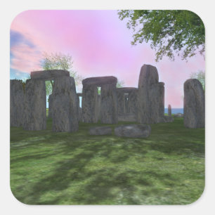Zonsopgang Aanbidding Stonehenge Vierkante Sticker