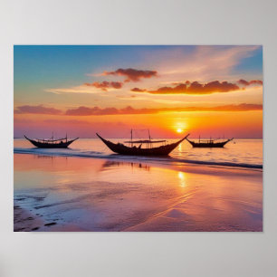 Zonsopgang bij Al Wakrah Beach – Qatar Poster