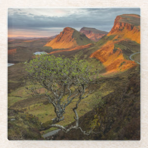 Zonsopgang bij bergen Quiraing op Skye, Schotland Glazen Onderzetter