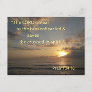 Zonsopgang Bijbelvers Geheugenkaart Psalm 34:18 Briefkaart