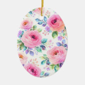 Zonsopgang Bloem Boho Aangepaste Naam Ontwerp Keramisch Ornament (Voorkant)