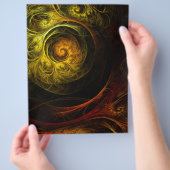 Zonsopgang Bloemig Rood Abstracte Kunst Flyer (Hand)