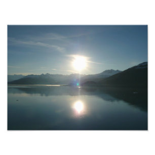 Zonsopgang boven College Fjord Alaska Fotografie Foto Afdruk