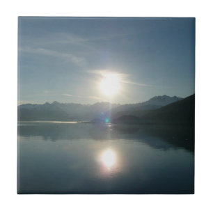 Zonsopgang boven College Fjord Alaska Fotografie Tegeltje
