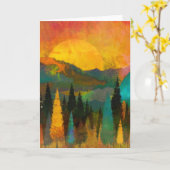 Zonsopgang boven de bergen kaart (Gele Bloem)