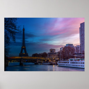 Zonsopgang boven de Eiffeltoren - Parijs, Frankrij Poster
